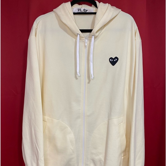 Comme Des Garçons Play Black Heart Back Logo Zip-Up Hoodie XXL - Picture 2 of 8